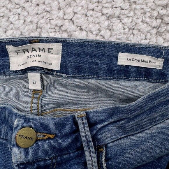 FRAME Le Crop Mini Boot Jean Raw Hem Austin Wash - Picture 4 of 11